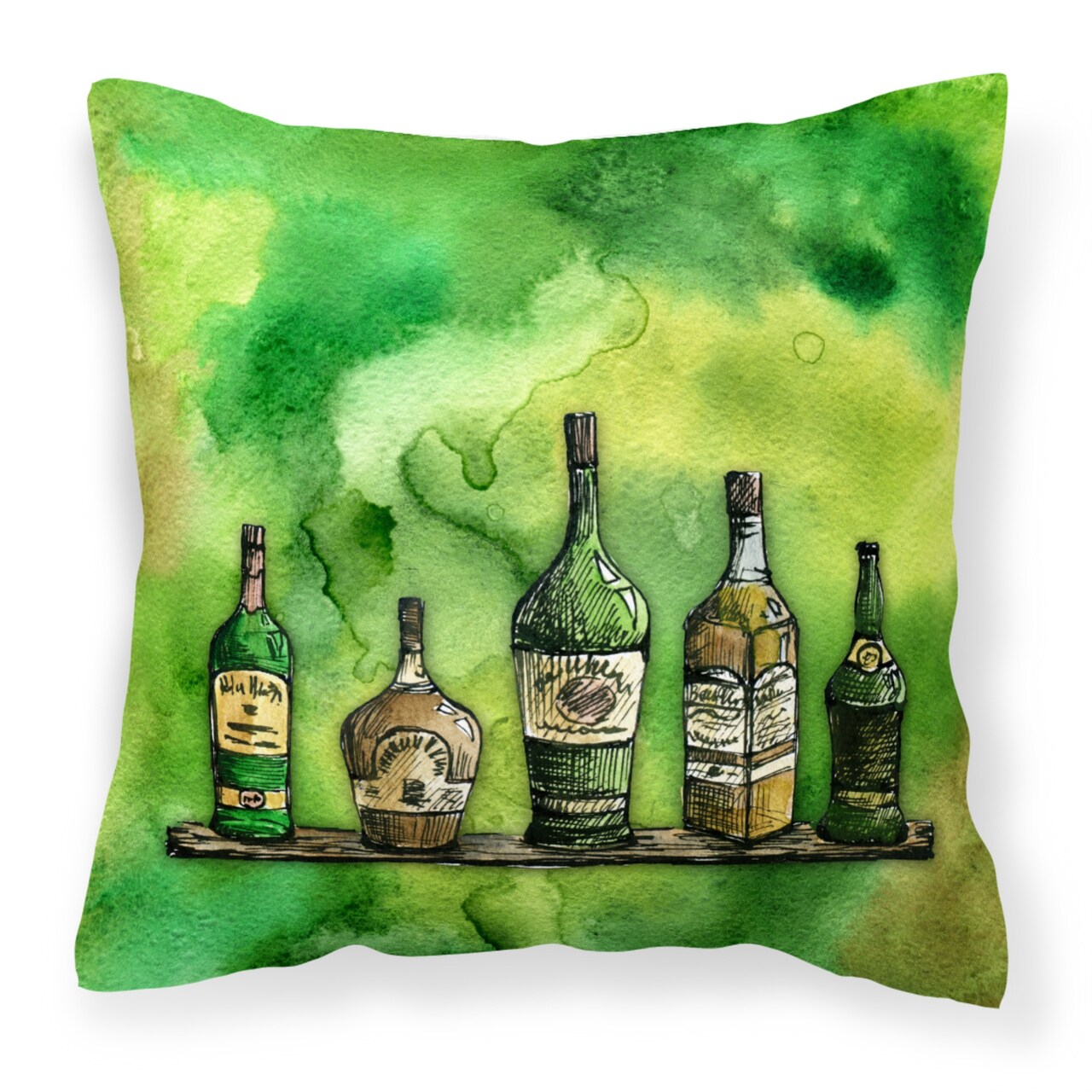 &#x22;Caroline&#x27;s Treasures BB5765PW1818 Irish Whiskey Bottle Fabric Decorative Pillow, Multicolor, 18Hx18W&#x22;